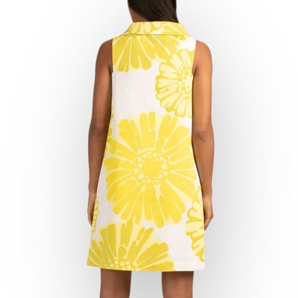 TRINA TURK Dress NWT Daisy Thoreau Yellow and White style# 2304310PW1- size XS - Picture 2 of 10